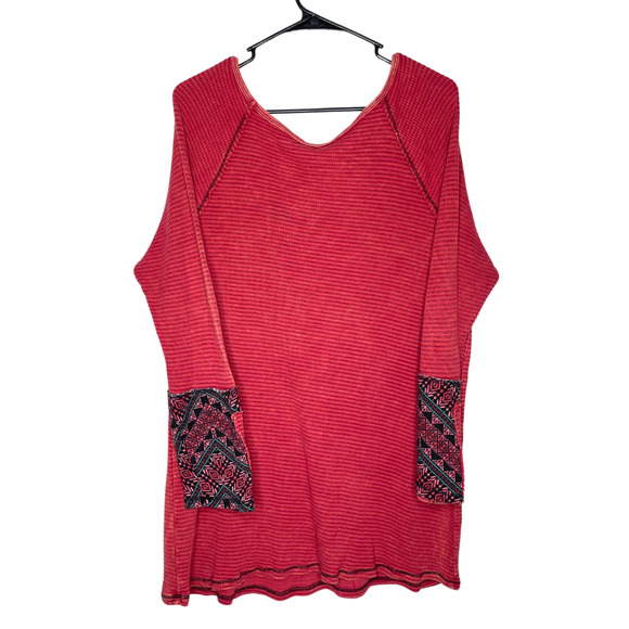 Soft Surroundings Tunic Lagenlook Waffle Knit Wearable Art Statement Sleeve Sz M - Picture 2 of 16